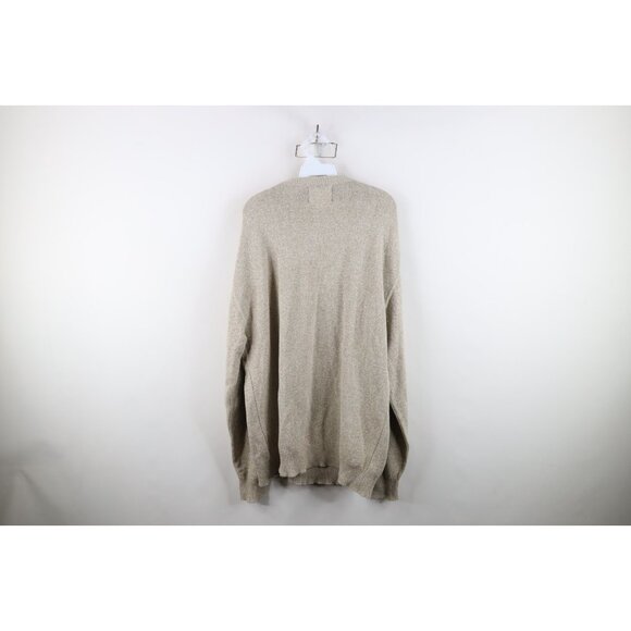 Vintage 90s Woolrich Mens Large Blank Cotton Knit Crewneck Sweater Beige USA - Picture 8 of 10